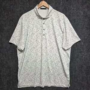 Greyson Shirt Men's XL White Camo Polo Arctic Wolf Geometric Stretch Performance